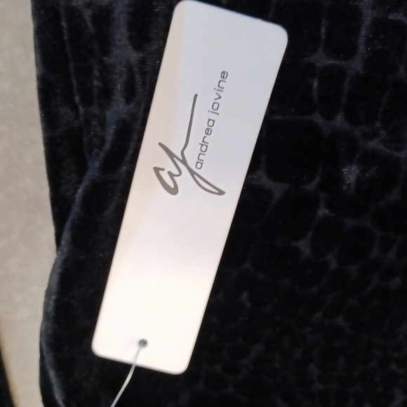 Andrea Jovine Tone on Tone Velour Top NWT - Picture 3 of 7
